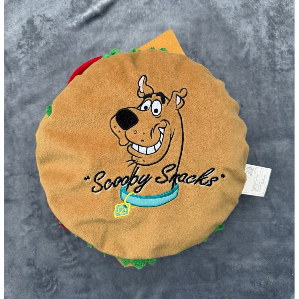 Warner Bros. Scooby-Doo Scooby Snacks Plush Hamburger Pillow 14x14"